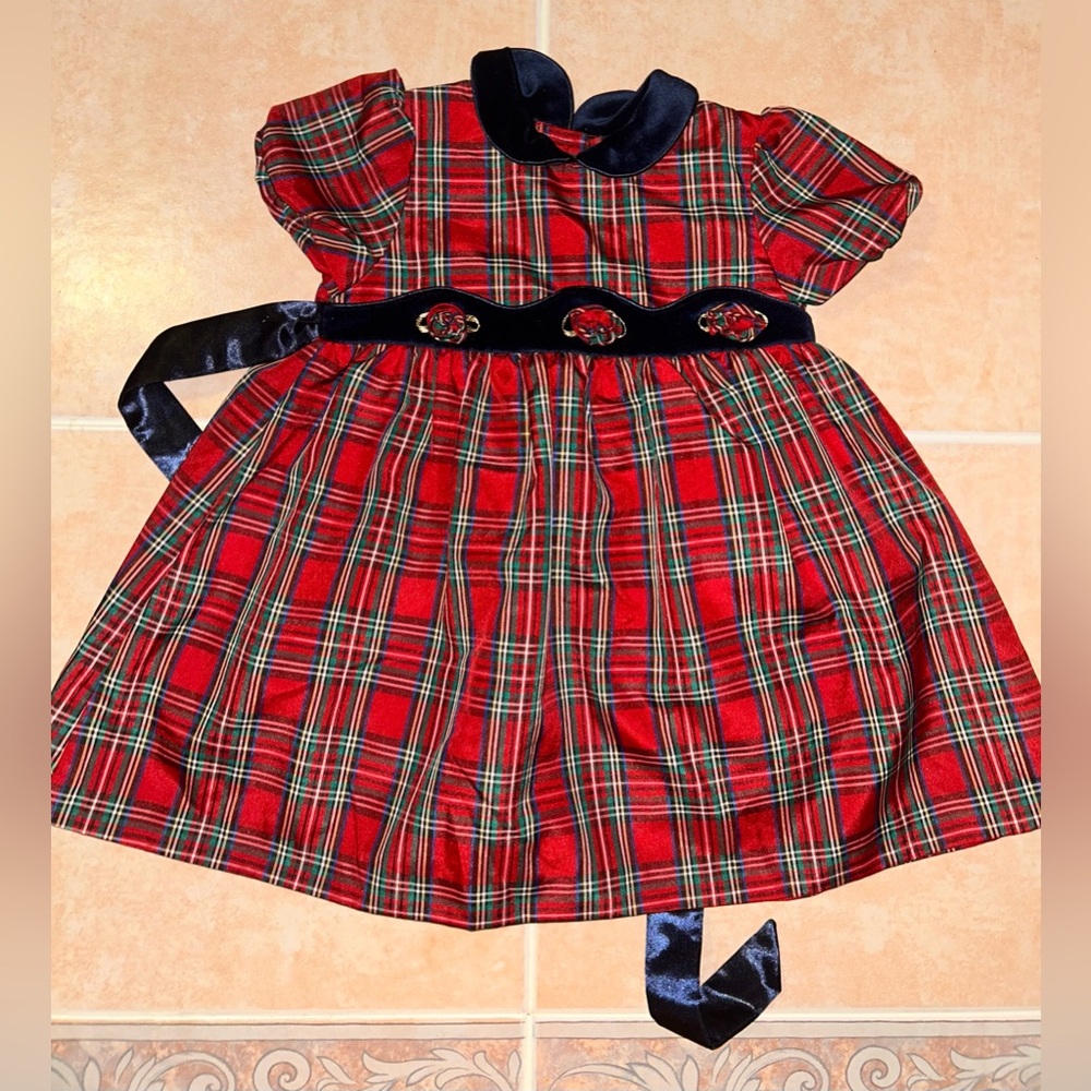 Plaid Red Kids Formal Dress